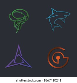 4 set of modern logos in different colors