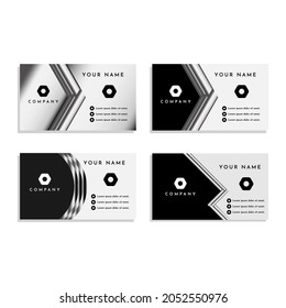 4 sets of business card vector designs in black and white
