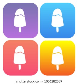 4 Sets / Collection Gradient Color Violet, Blue, Red, Yellow. Beautiful Icon Logo Triangle Ice Cream Popsicle. Graphic Design Resource, Element, Vector Illustration. EPS 10