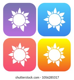 4 Sets / Collection Gradient Color Violet, Blue, Red, Yellow. Beautiful Icon Logo Creative Abstract Curvy Sun. Graphic Design Resource, Element, Vector Illustration. EPS 10