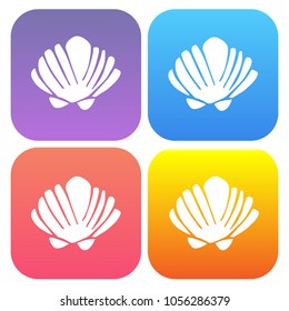 4 Sets / Collection Gradient Color Violet, Blue, Red, Yellow. Beautiful Icon Logo 
Shell for Summer. Graphic Design Resource, Element, Vector Illustration. EPS 10