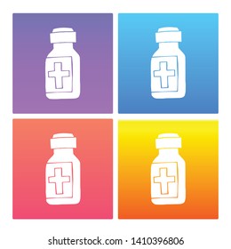 4 Sets / Collection Gradient Color Violet, Blue, Red, Yellow of Health Medicine Icon. Graphic Design Resource, Element, Vector Illustration. EPS 10