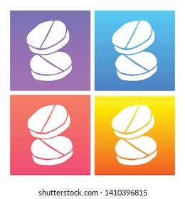 4 Sets / Collection Gradient Color Violet, Blue, Red, Yellow of Health Medicine Icon. Graphic Design Resource, Element, Vector Illustration. EPS 10