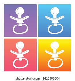 4 Sets / Collection Gradient Color Violet, Blue, Red, Yellow of Baby Pacifier Icon. Graphic Design Resource, Element, Vector Illustration. EPS 10