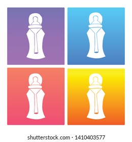 4 Sets / Collection Gradient Color Violet, Blue, Red, Yellow of Baby Bottle Icon. Graphic Design Resource, Element, Vector Illustration. EPS 10