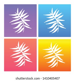 4 Sets / Collection Gradient Color Violet, Blue, Red, Yellow of Summer Leaf Icon. Graphic Design Resource, Element, Vector Illustration. EPS 10