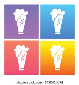 4 Sets / Collection Gradient Color Violet, Blue, Red, Yellow of Beer Drinks Icon. Graphic Design Resource, Element, Vector Illustration. EPS 10