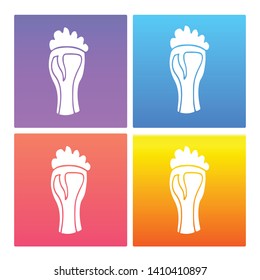 4 Sets / Collection Gradient Color Violet, Blue, Red, Yellow of Beer Drinks Icon. Graphic Design Resource, Element, Vector Illustration. EPS 10