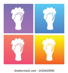4 Sets / Collection Gradient Color Violet, Blue, Red, Yellow of Beer Drinks Icon. Graphic Design Resource, Element, Vector Illustration. EPS 10