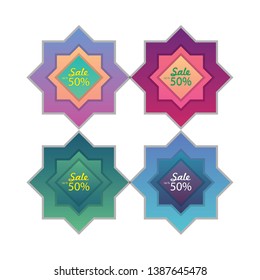 4 sets of templates for posters or banners with ramadhan themes, with gradient and shadow effects.