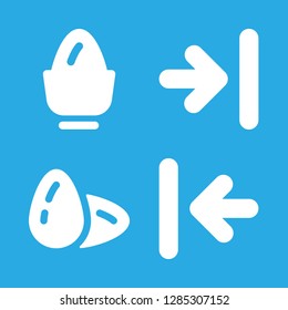 4 shell icons with boiled egg and eggs in this set