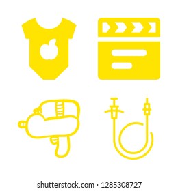 4 shot icons with body and clapper in this set