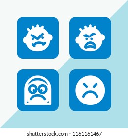 4 shout icons in vector set. yelling and angry illustration for web and graphic design