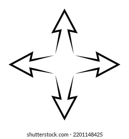 4 side arrow, four way both icon logo arrow line