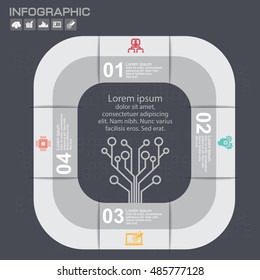 4 sided infographics background for statistics, banners, ads, websites and printed media