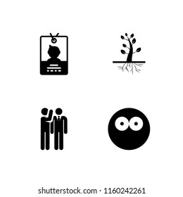 4 silence icons in vector set. secret, silent, pass and forest illustration for web and graphic design