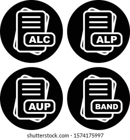 4 Simple File Format Related Color Icons
