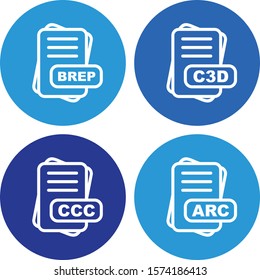 4 Simple File Format Related Color Icons
