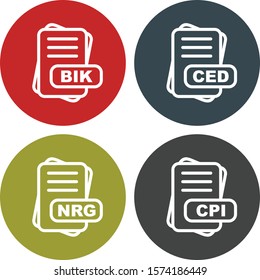 4 Simple File Format Related Color Icons

