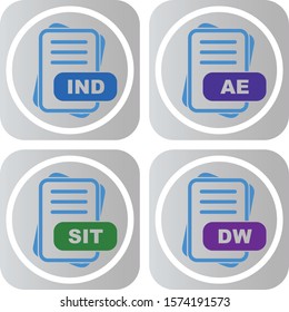 4 Simple File Format Related Color Icons
