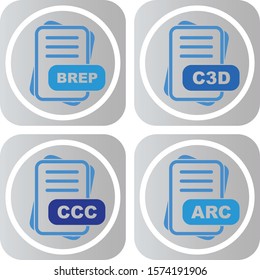 4 Simple File Format Related Color Icons
