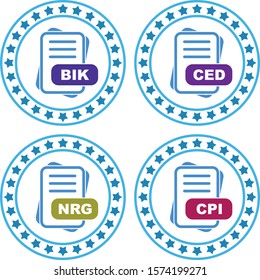 4 Simple File Format Related Color Icons
