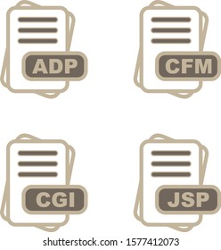 4 Simple File Format Related Color Icons
