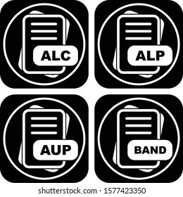 4 Simple File Format Related Color Icons
