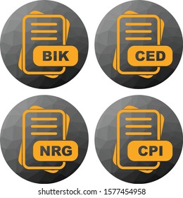 4 Simple File Format Related Color Icons

