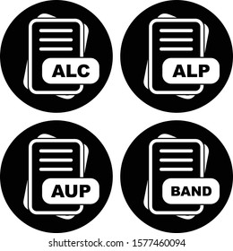 4 Simple File Format Related Color Icons
