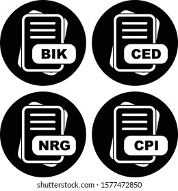 4 Simple File Format Related Color Icons
