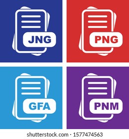 4 Simple File Format Related Color Icons
