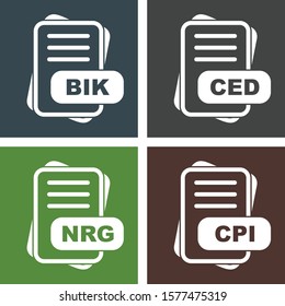 4 Simple File Format Related Color Icons
