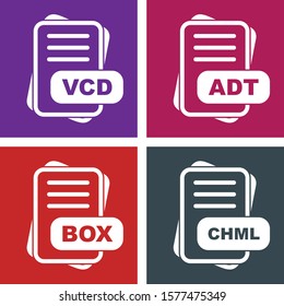 4 Simple File Format Related Color Icons
