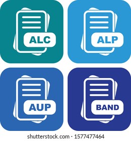 4 Simple File Format Related Color Icons
