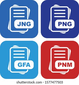 4 Simple File Format Related Color Icons
