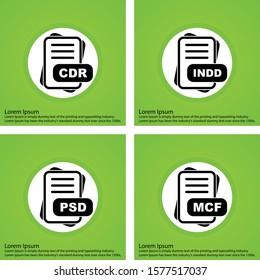  4 Simple File Format Related Color Icons
