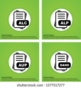 4 Simple File Format Related Color Icons
