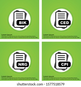 4 Simple File Format Related Color Icons
