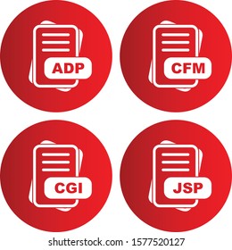 4 Simple File Format Related Color Icons
