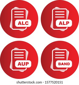 4 Simple File Format Related Color Icons

