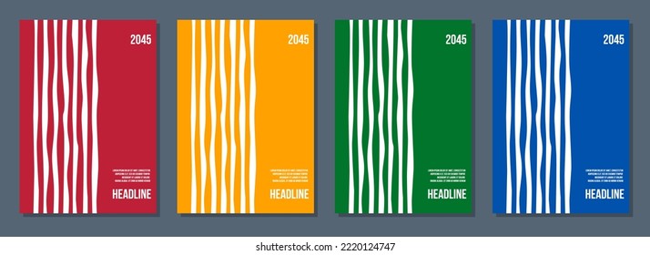 4 simple geometrical cover design set
