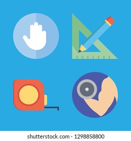 4 size icons with weight and measuring in this set