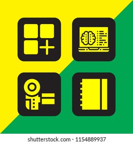 4 sketch icons in vector set. app, notebook and seo and web illustration for web and graphic design