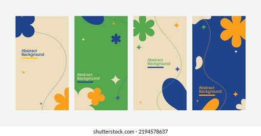 4 Slide Social Media Stories Design template, Abstract Theme
