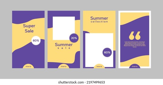 4 Slide Social Media Stories Design template, Abstract Theme
