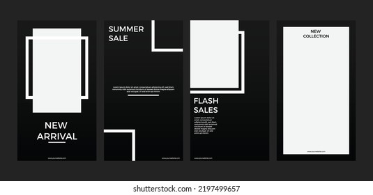 4 Slide Social Media Stories Design template, Abstract Theme