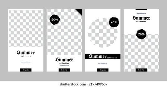 4 Slide Social Media Stories Design template, Abstract Theme