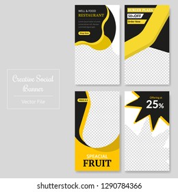 4 Slides Unique Editable Social Media banner Template.This Template Design Concept For Your Business.  Elegant sale and discount promo - Vector.