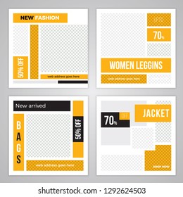 4 Slides Unique Editable Social Media banner Template.This Template Design Concept For Your Business.  Elegant sale and discount promo - Vector.
